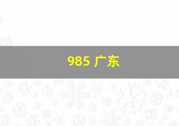 985 广东